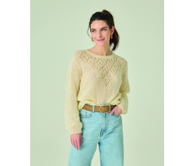 Pull BARBARA Phildar - patron tricot femme PDF (photo du modèle porté)