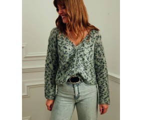 Gilet CESAR Phildar - patron tricot femme PDF (photo du modèle porté)