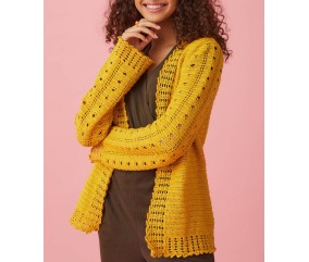 Gilet GASTON AU CROCHET Pingouin - patron crochet femme PDF (photo du modèle porté)