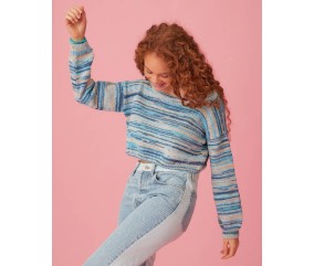 Pull DESIREE Pingouin - patron tricot femme PDF (photo du modèle porté)