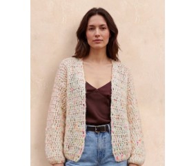 E-MODELE FEMME - GILET BOUDA TRICOT MOHAIR DOTS - PHILDAR