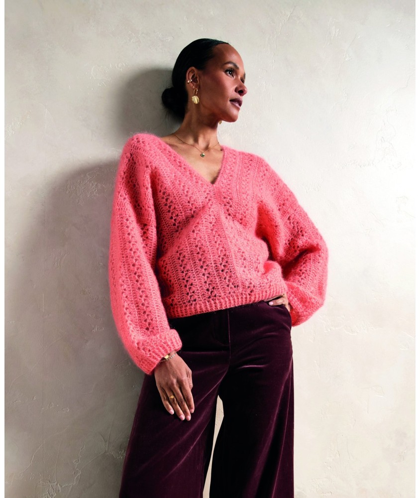 Pull AÏSSA mohair et soie - Patron crochet Phildar