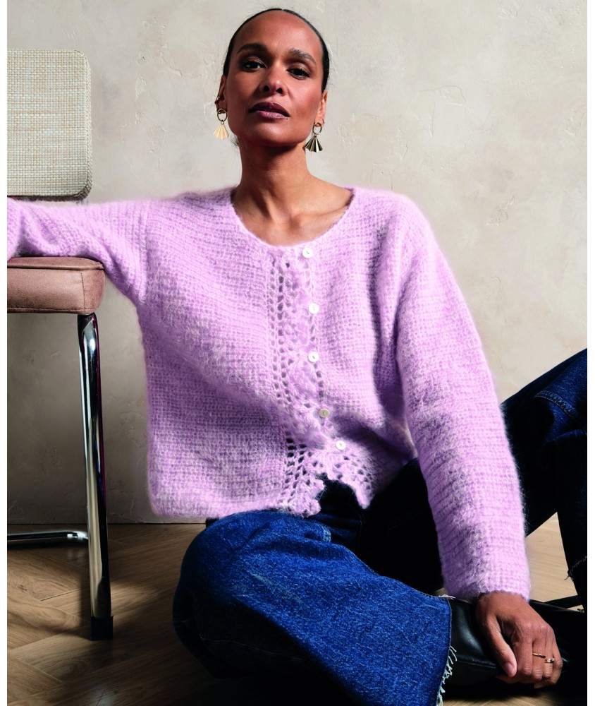 Gilet AUDE mohair et soie - Patron crochet Phildar