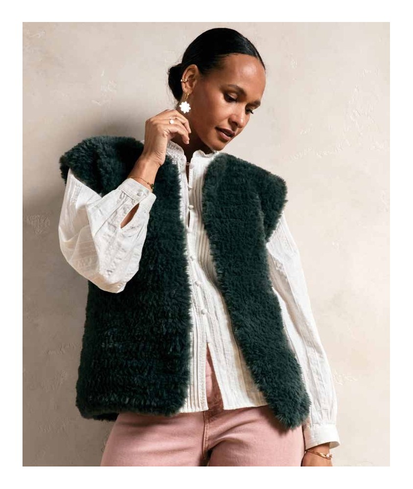 Veste sans manches ADA fourrure - Patron crochet Phildar