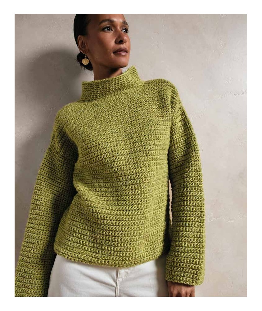 Pull ALICIA col montant - Patron crochet Phildar