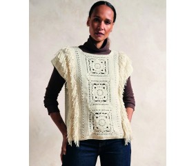 Pull sans manches ANTOINETTE grannys - Patron crochet Phildar