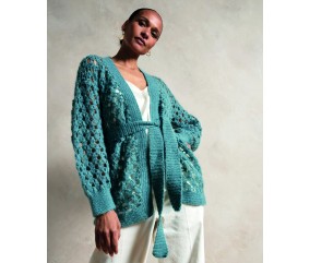 Gilet EMILIE mohair coton - Patron crochet Phildar