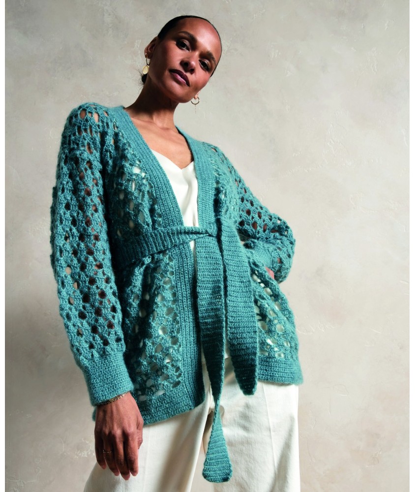 Gilet EMILIE mohair coton - Patron crochet Phildar