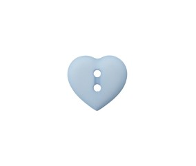 Boutons Coeur 2 trous Bleu moyen 12 MM X 4 - Union Knopf A l'unité Bleu