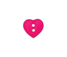 Boutons Coeur 2 trous Rose fuchsia 12 MM X 4 - Union Knopf A l'unité Rose