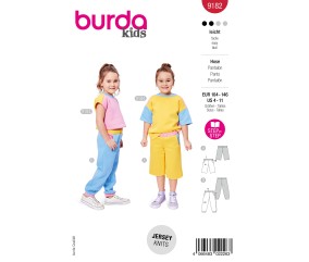 Patron Burda Kids n°9182 – Pantalon enfant en 2 longueurs Tailles 104-146