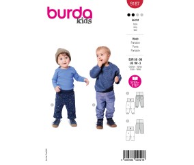 Patron Burda Kids n°9187 – Pantalon bébé à large ceinture Tailles 56-98