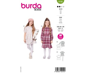 Patron Burda Kids n°9189 – Robe fille à manches raglan Tailles 104-146