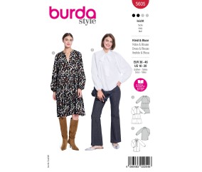 Patron Burda Style n°5605 – Robe & Blouse Femme Tailles 36-46
