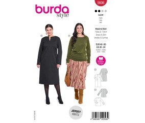 Patron Burda Style n°5606 – Robe & T-shirt Femme Grandes Tailles 46-60