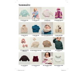 Catalogue Phildar n°281 Layette et Enfant Tricot Automne/Hiver 2026-2027 - sommaire des modèles enfant