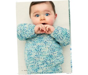 Catalogue Phildar n°281 Layette et Enfant Tricot Automne/Hiver 2026-2027 - pull bébé chiné en Phil Aquarelle