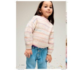 Catalogue Phildar n°281 Layette et Enfant Tricot Automne/Hiver 2026-2027 - pull enfant chiné en Phil Calypso