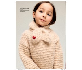 Catalogue Phildar n°281 Layette et Enfant Tricot Automne/Hiver 2026-2027 - pull enfant écru col montant