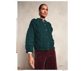 Catalogue Phildar n°279 Femme Crochet Automne/Hiver 2026-2027 - gilet vert sapin torsadé