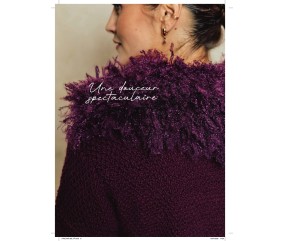 Catalogue Phildar n°280 Femme Tricot Automne/Hiver 2026-2027 - col frangé prune