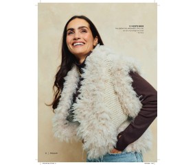 Catalogue Phildar n°280 Femme Tricot Automne/Hiver 2026-2027 - veste blanche effet fourrure