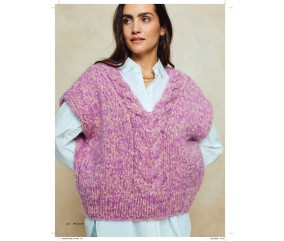 Catalogue Phildar n°280 Femme Tricot Automne/Hiver 2026-2027 - débardeur mauve torsadé
