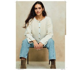 Catalogue Phildar n°280 Femme Tricot Automne/Hiver 2026-2027 - gilet écru boutonné