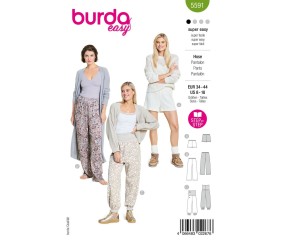 Patron Burda Easy n°5591 – Pantalon & Short Femme Tailles 34-44 - pochette du patron, recto