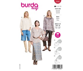 Patron Burda Easy n°5592 – Blouse Raglan Bohème Femme Tailles 34-44 - pochette du patron, recto