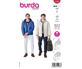 Patron Burda Style n°5595 – Veste Matelassée Homme Tailles 46-56 - pochette du patron, recto
