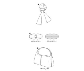 Patron Burda Style n°5611 – Ceinture, Sac & Casquette Taille Unique - pochette du patron, recto