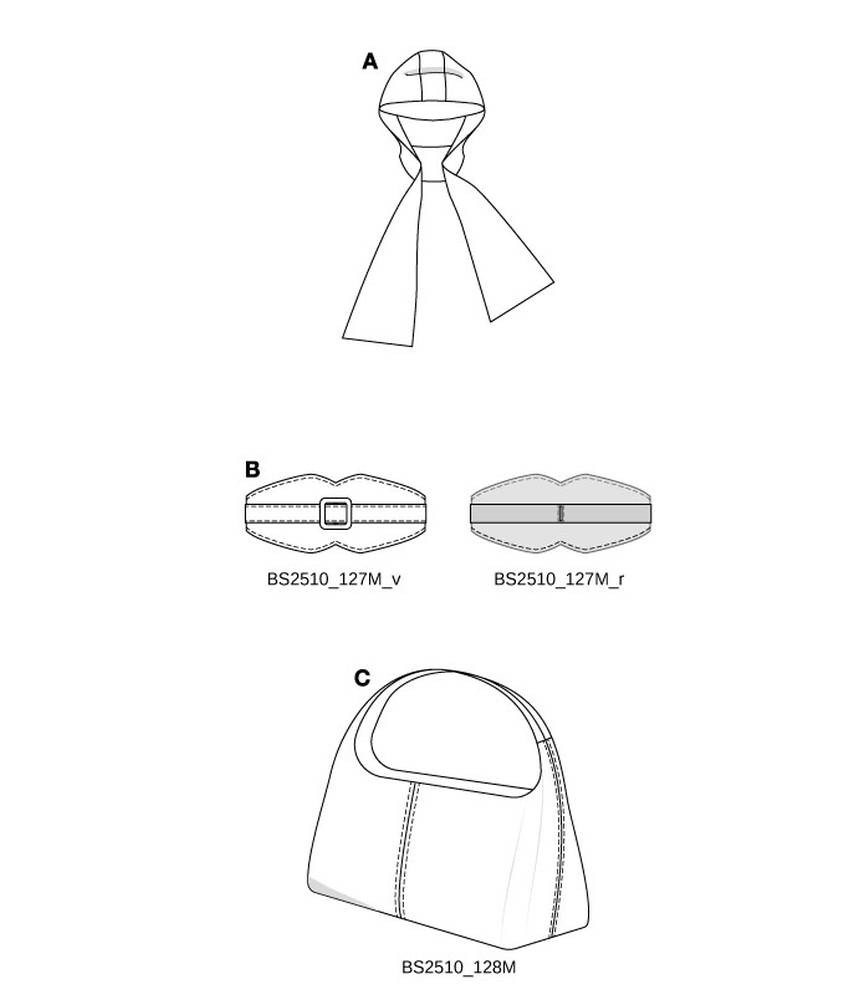 Patron Burda Style n°5611 – Ceinture, Sac & Casquette Taille Unique - pochette du patron, recto
