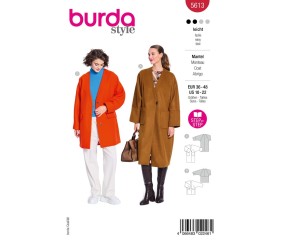 Patron Burda Style n°5613 – Manteau & Veste Raglan Femme Tailles 36-48 - pochette du patron, recto