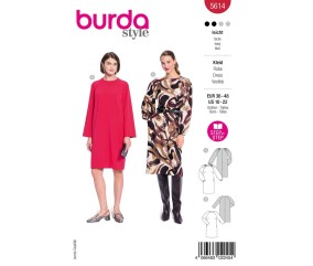 Patron Burda Style n°5614 – Robe Manches Froncées Femme Tailles 36-48 - pochette du patron, recto