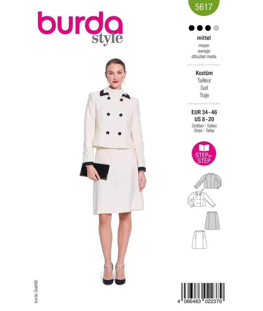 Patron Burda Style n°5617 – Tailleur Veste & Jupe Femme Tailles 34-46 - pochette du patron, recto