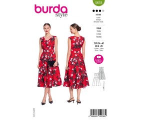 Patron Burda Style n°5618 – Robe à Plis Creux Femme Tailles 34-46 - pochette du patron, recto