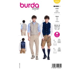 Patron Burda Style n°5624 – Gilet Homme Tailles 46-56 - pochette du patron, recto