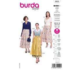 Patron Burda Style n°5625 – Dirndl, Blouse & Tablier Femme Tailles 36-46 - pochette du patron, recto