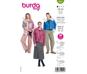Patron Burda Easy n°5661 – Veste-Chemise Femme Tailles 34-44 - pochette du patron, recto
