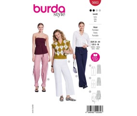 Patron Burda Style n°5663 – Pantalon Poches Plaquées Femme Tailles 34-44 - pochette du patron, recto