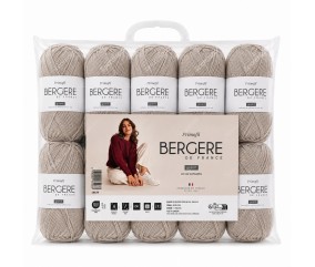 Lot de 10 pelotes Primofil Bergère de France - coloris Granit, sachet de 10 pelotes de 50 g