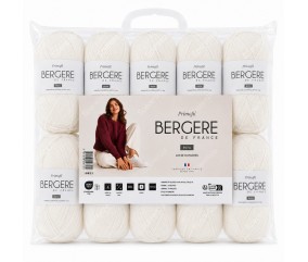 Lot de 10 pelotes Primofil Bergère de France - coloris Écru, sachet de 10 pelotes de 50 g