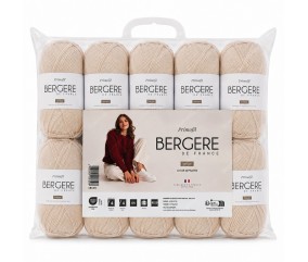 Lot de 10 pelotes Primofil Bergère de France - coloris Beige, sachet de 10 pelotes de 50 g