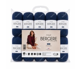 Lot de 10 pelotes Primofil Bergère de France - coloris Bleu, sachet de 10 pelotes de 50 g