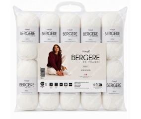 Lot de 10 pelotes Primofil Bergère de France - coloris Blanc, sachet de 10 pelotes de 50 g