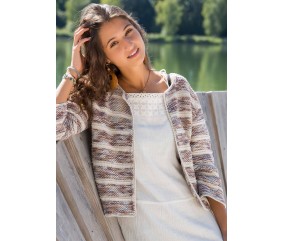 E-MODELE - VESTE À RAYURES COTTON QUICK PRINT & UNI - GRÜNDL