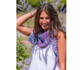 E-MODELE - CHÂLE TRIANGLE AVEC FRANGES COTTON QUICK PRINT - GRÜNDL