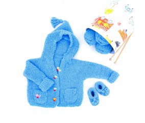 E-MODELE BÉBÉ - PETITE VESTE À CAPUCHE ET CHAUSSONS BABY DREAM - GRÜNDL