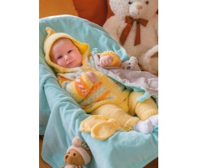 E-MODELE BÉBÉ - VESTE À CAPUCHE, PANTALON ET MOUFLES BABY UNI ET COLOR - GRÜNDL